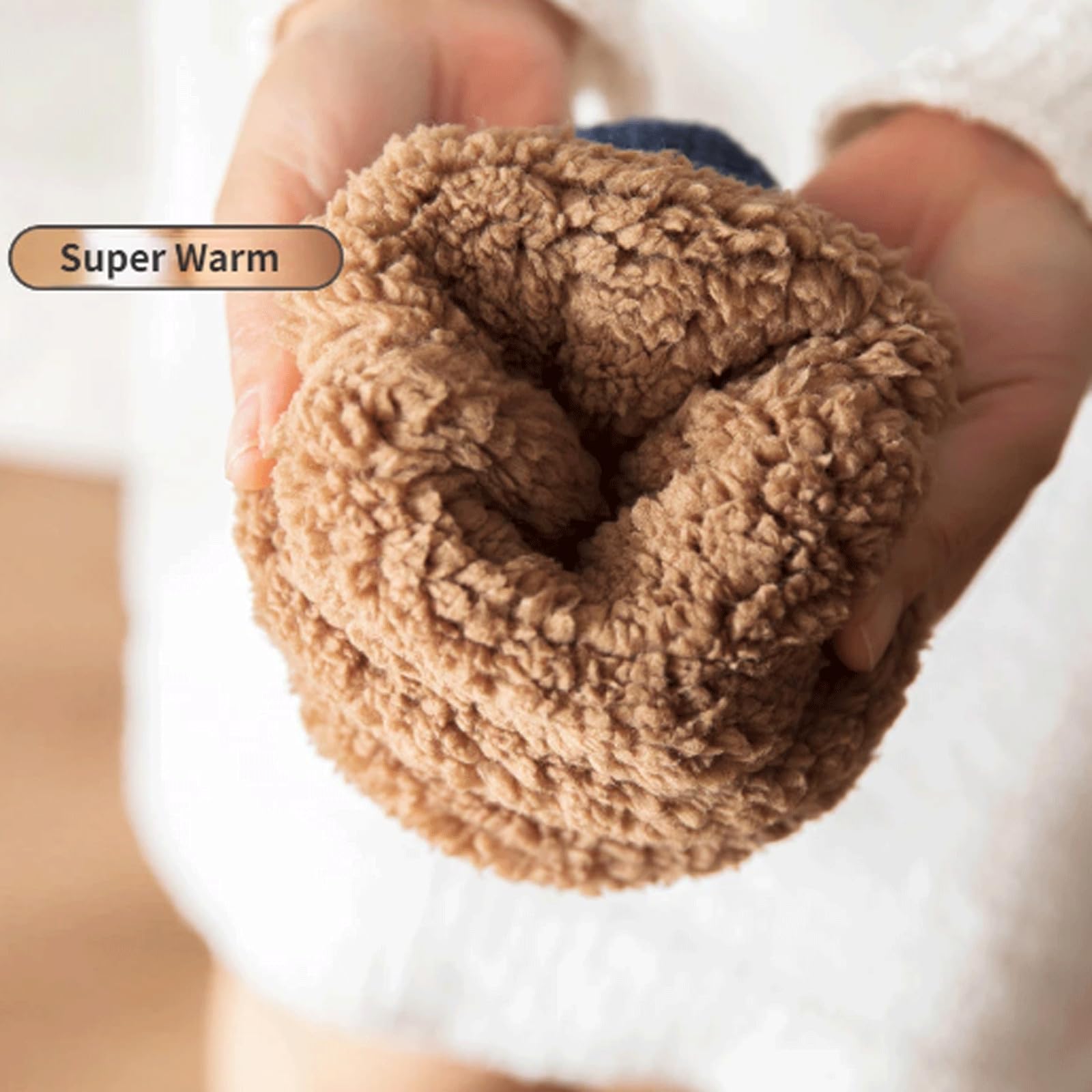 KRILLIQ Calzini da notte pelosi unisex Calzini invernali caldi in peluche antiscivolo per le gambe Pantofole comode Calzini da pavimento per la casa invernale