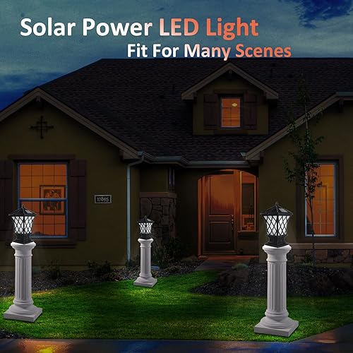 Miniatura 7 de Kendal Lámpara de luz LED accionada solar al aire libre grande (negro-8408-2packs)