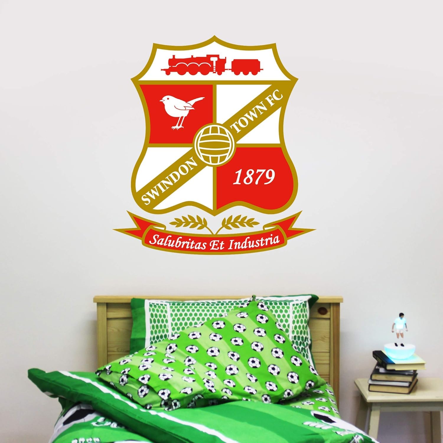 Beautiful Game Swindon Town Fc Crest Wall Sticker (90Cm Height X 85Cm Width)