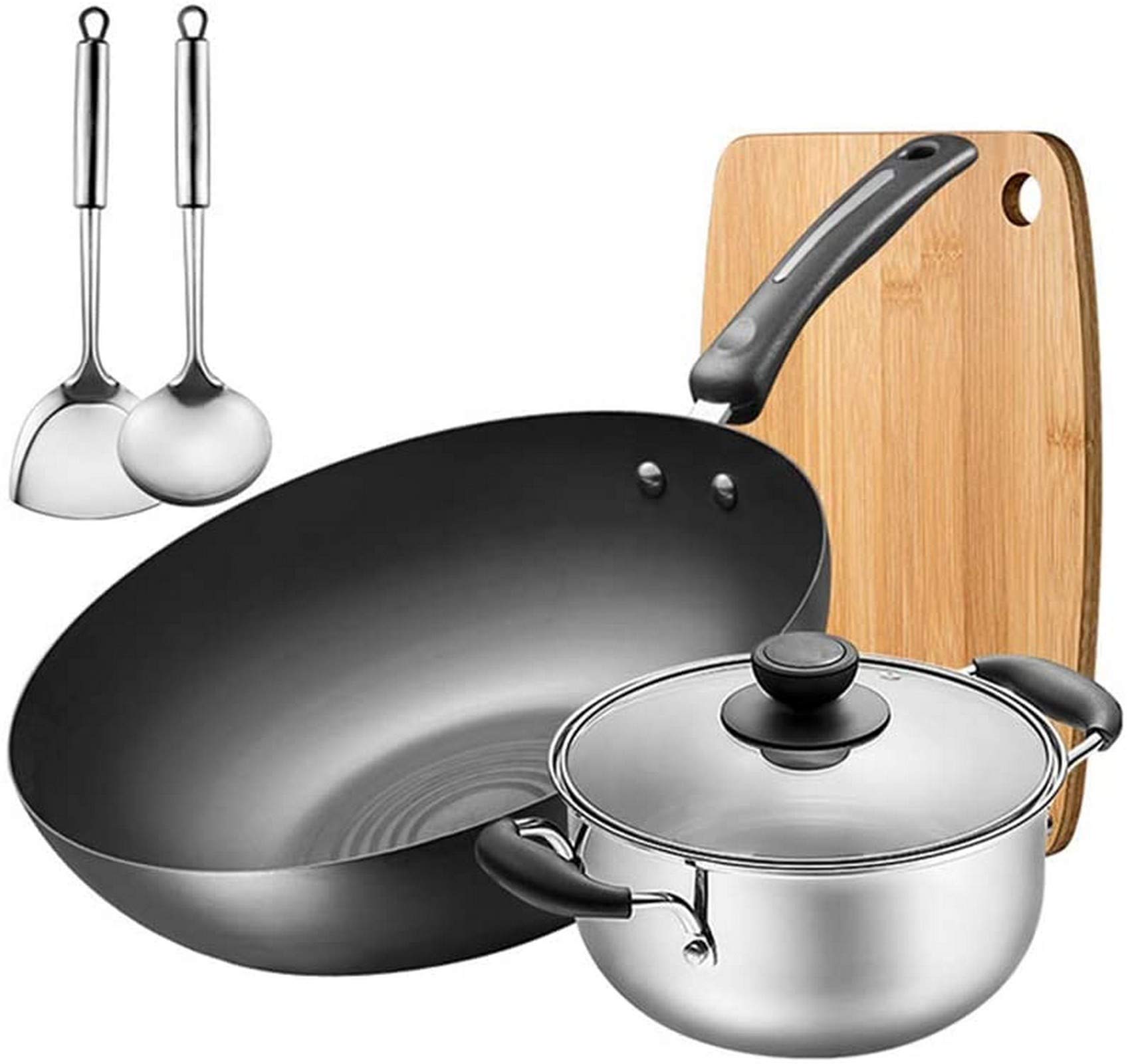 YZ-YUAN Home Nonstick Cookware Pots and Pans Set, 6-Piece Nonstick Kitchen Cookware Set PTFE/PFOA/PFOS- Free, Professional for Home Restaurant