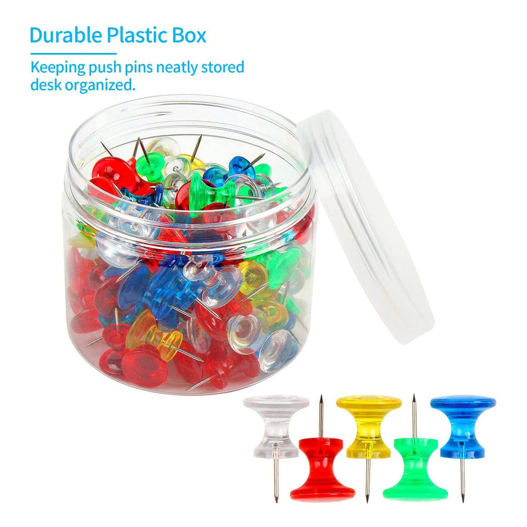 Riesige Druckstifte 1000er-Pack Große Reißnägel für Pinnwände Aus Korktafel mit Kunststoffgehäuse