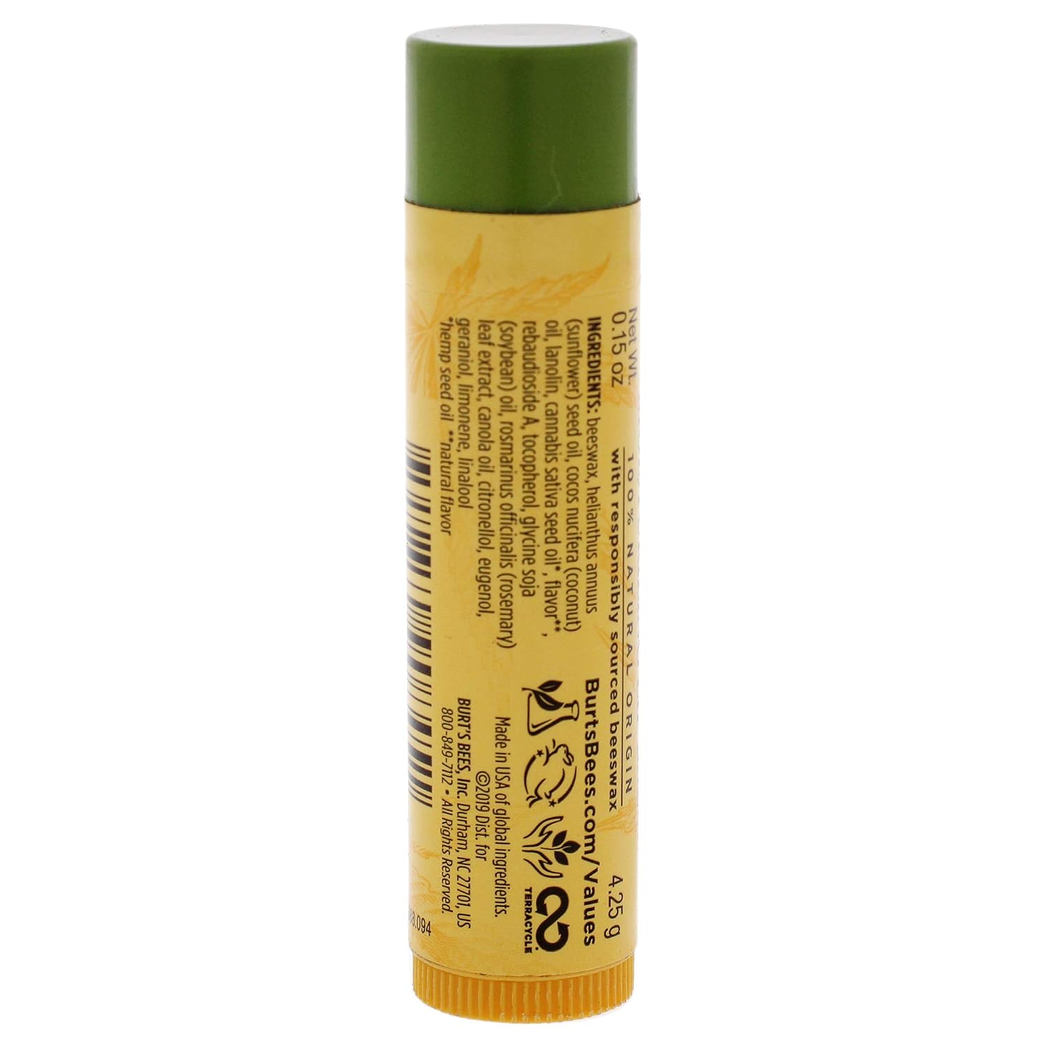 Burts Bees Hemp Moisturizing Lip Balm by Burts Bees for Unisex - 0.15 oz Lip Balm
