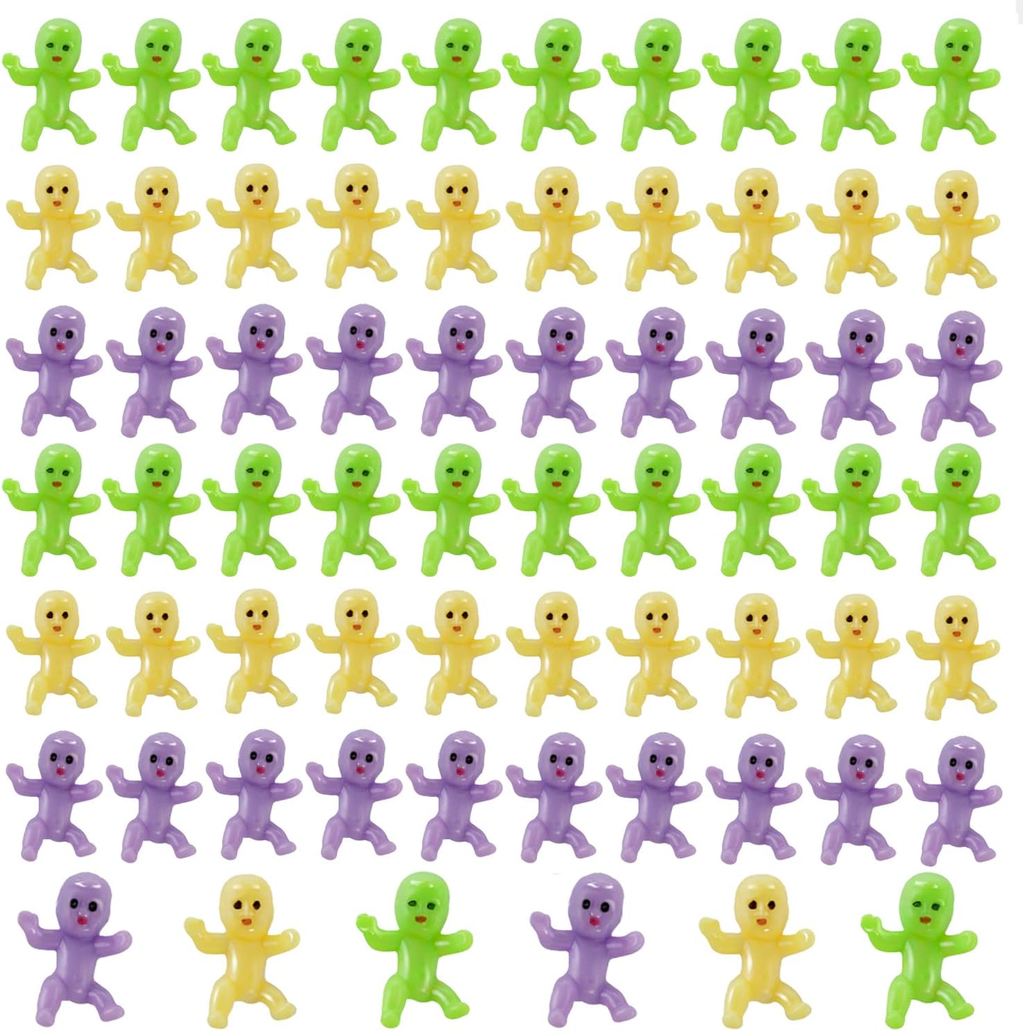 120 PCS Mini Plastic Babies, 1 Inch Ice Cube Baby Doll Small Cute Babies Figurines Cake Toppers for Backing, Baby Shower, Party Decorations By MYCreator