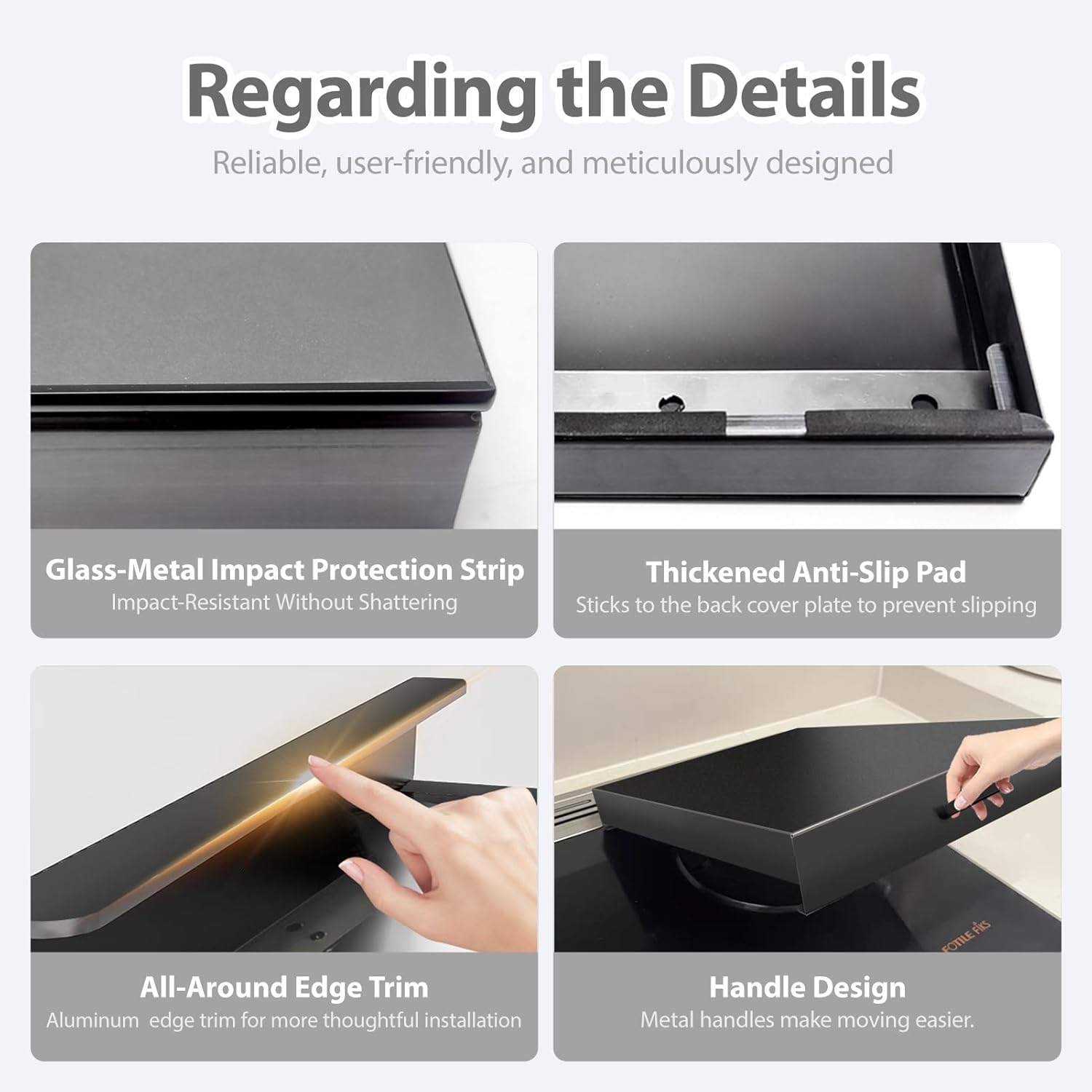 Stove Top Cover 11.9-30 inch Long, Customizable Large Noodle Board Stove Covers, Strong Load-bearing Black Stove Guard Top Protector(L60xW45x9cm(23.7x17.8x3.6"))