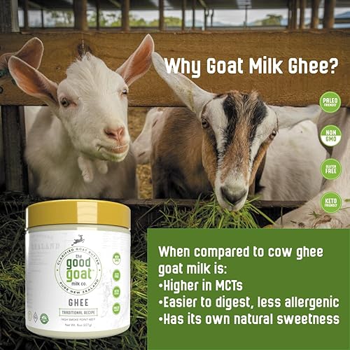 Miniatura 4 de Good Goat Milk Company - Ghee de leche de cabra - Mantequilla de cabra clarificada de Nueva Zelanda  Paleo, Keto Friendly, Sin OMG, hormonas,