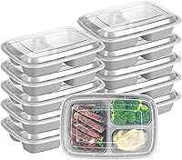 Vista 17 de Restaurantware Asporto - Cajas para llevar con compartimento de 32 onzas, 50 recipientes para preparar comidas para microondas, 2 compartimentos