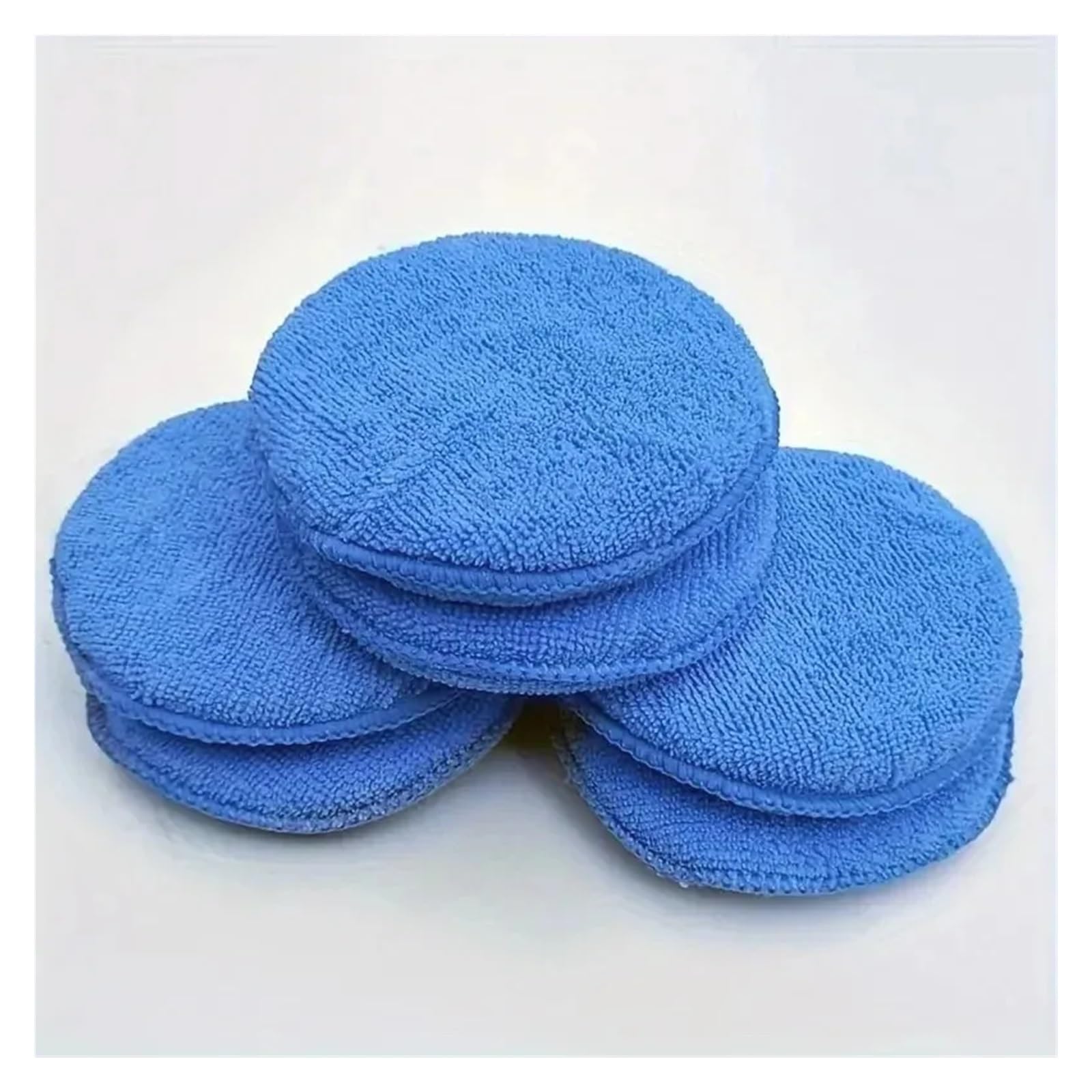 10 szt. gąbek do pielęgnacji samochodu, woskowania, polerowania, miękka okrągła pianka z mikrofibry, narzędzia czyszczenia(Blue 10Pcs)