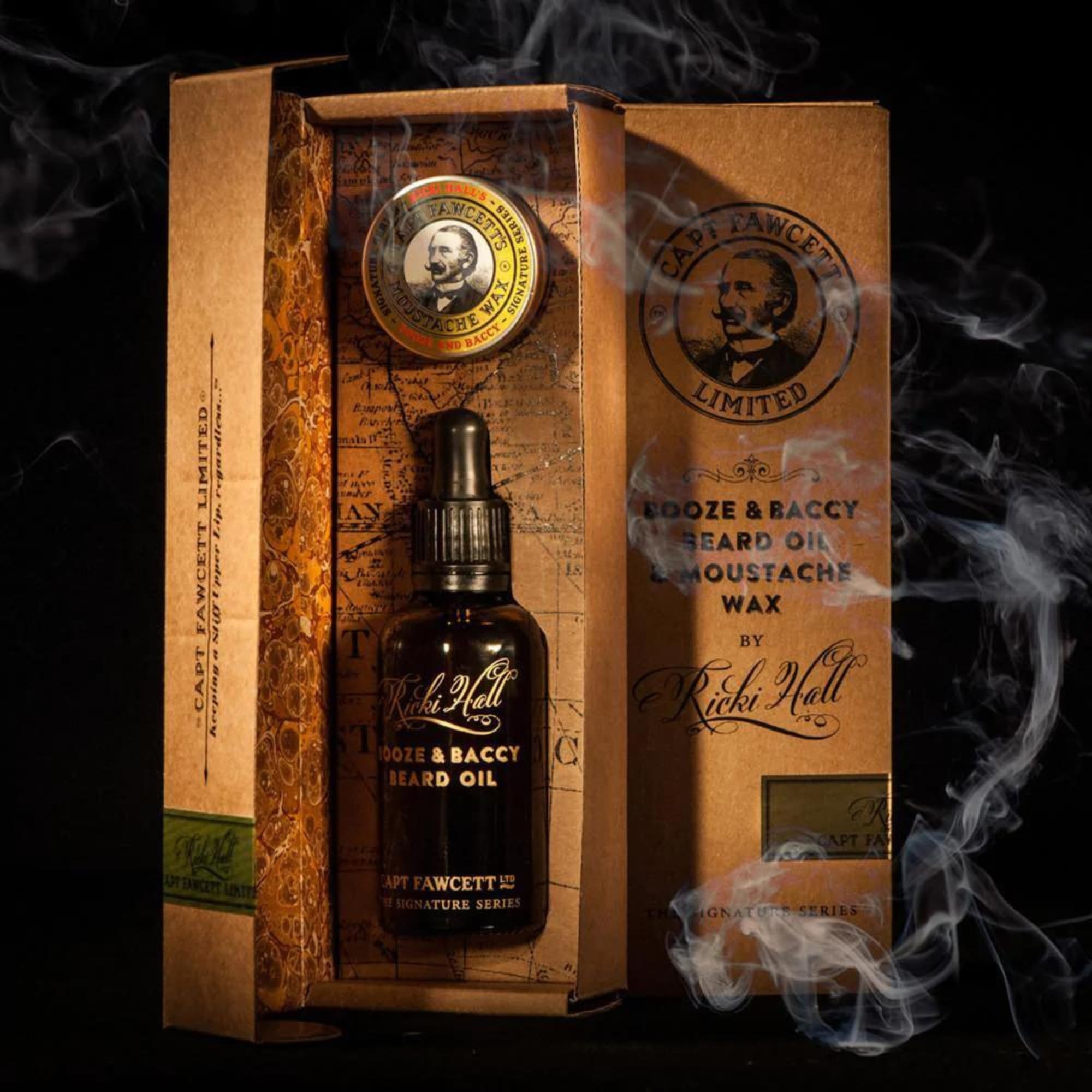 Captain Fawcett Pack Regalo Aceite y Cera Bigote Ricki Hall Booze & Baccy Captain Fawcett 400 g
