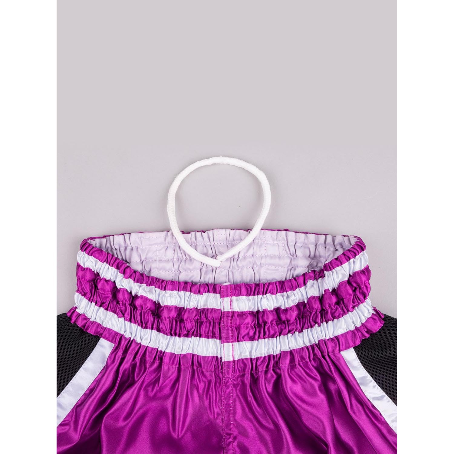Muay Thai Shorts, Represent, Pink-schwarz, Kickboxhose für Training & Wettkampf, Thaibox Shorts Satin, Atmungsaktiv, Langlebig, Kampfsporthose für MMA, K1, Boxen, Thai Boxen