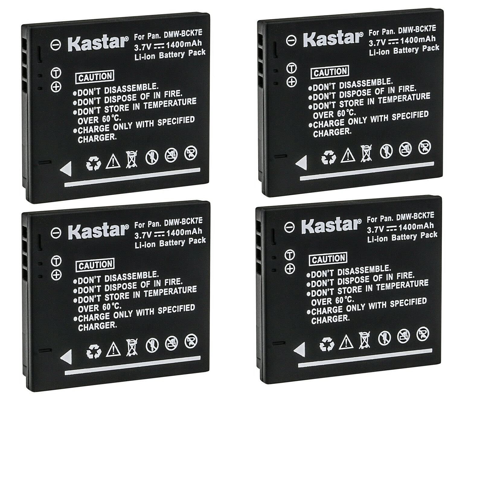 Kastar 4-Pack DMW-BCK7E Battery Replacement for Panasonic DMW-BCK7 DMW-BCK7E DMW-BCK7GK DMW-BCK7PP ACD-341, NCA-YN101F NCA-YN101G NCA-YN101H NCA-YN101J Battery, DE-A92, DE-A91 DE-A91B Charger