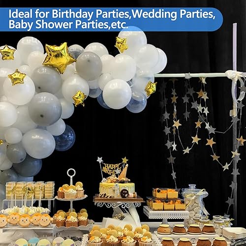 Miniatura 3 de HEMMOTOP Cortina de fondo negra, telón de fondo negro de 5 x 6.5 pies para sesión de fotos, fiesta, grabación de video, tela de fondo de tela de