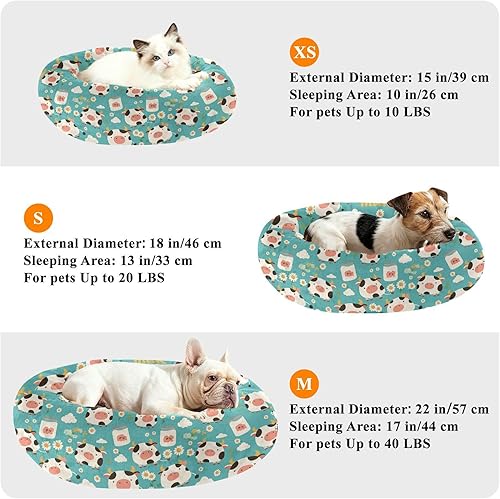 Miniatura 7 de Cow Blue White Black Removable & Washable Pet Dog Bed fluffier Cat Cave Bed for Small Size Pets Sleeping cama elevada para Perros Grandes