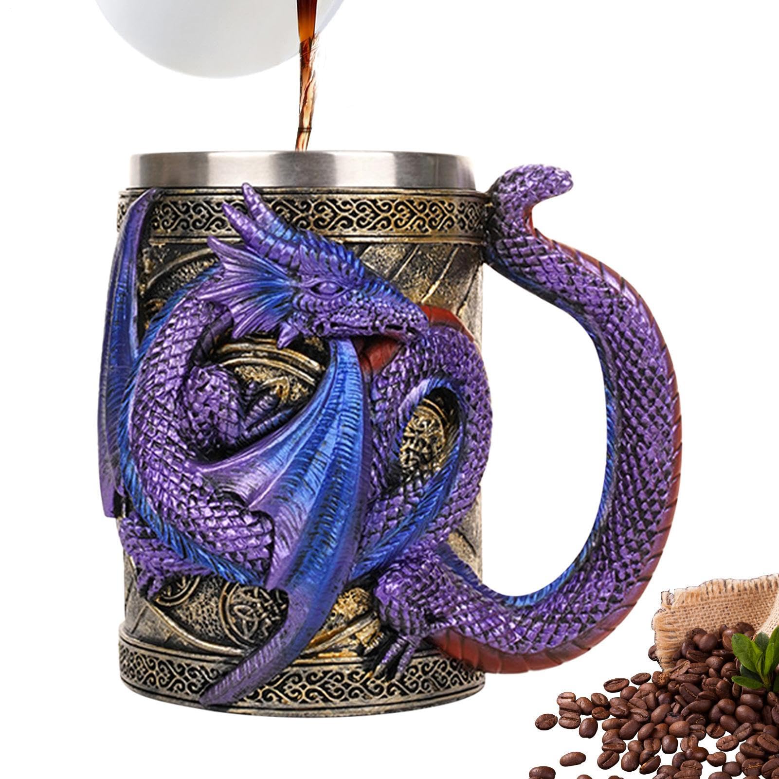 Jarra de cerveza 3D gótica medieval de acero de 568 ml para café y té