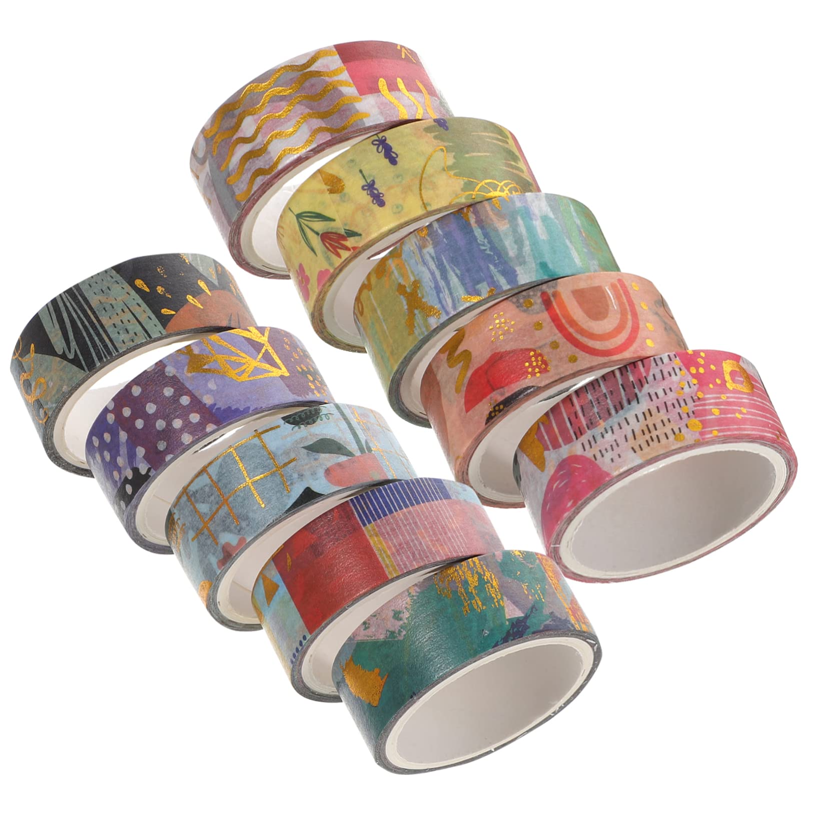 SEWACC 30rollos Washi Tape Decorativo De Geometría Dorada para Scrapbooking Manualidades y Planificación De Rollo