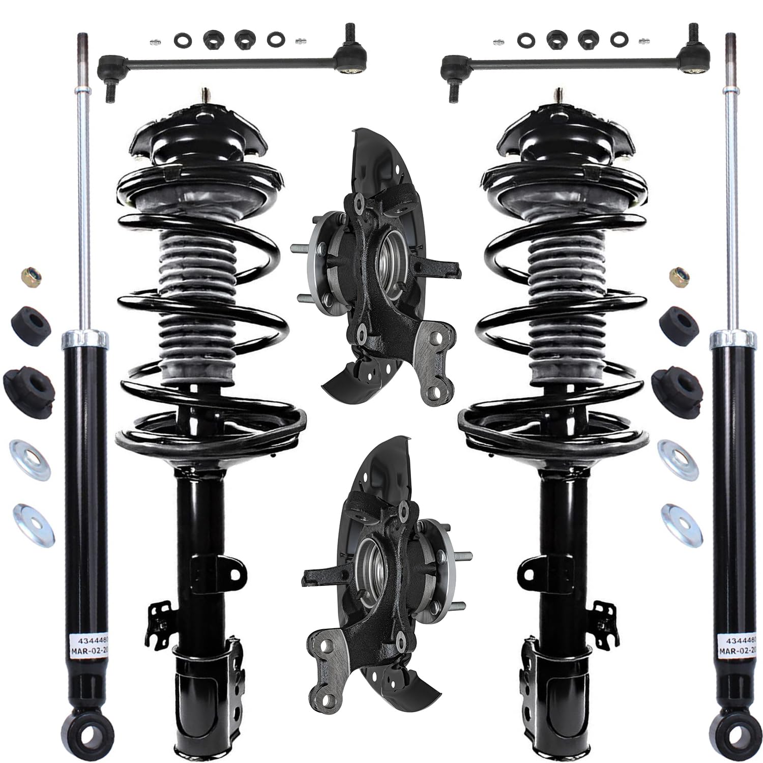 Detroit Axle - AWD Steering Suspension Kit for 2011-2014 Toyota Sienna