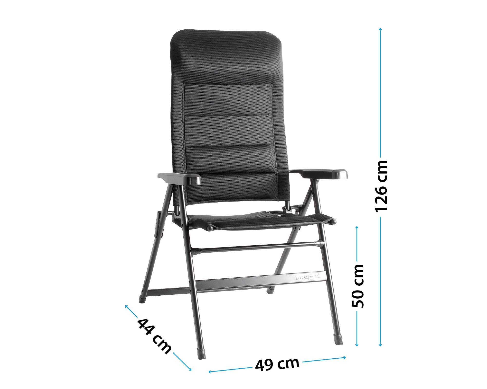 Brunner Aravel 3D Ergonomiczne krzesło kempingowe, L, Czarny