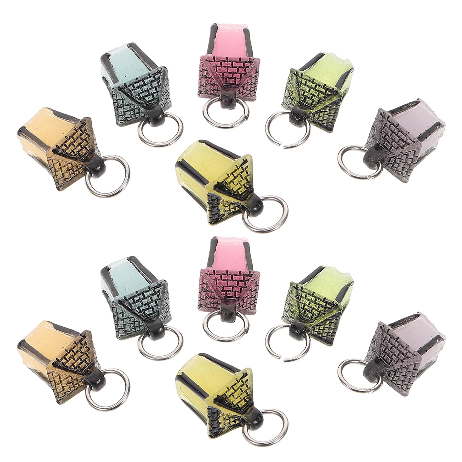 DIYEAH 12pcs Resin Crafts Ornaments Luminous Feature and Detailed Workmanship, Cute and Stylish Simulated Lanterns for DIY Crafts Accessories, for Desks and Creative Home Decoration