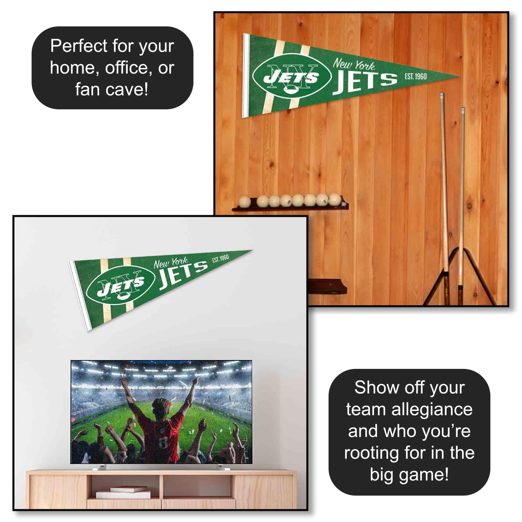 WinCraft New York Jets Official 30 Inch Large Pennant