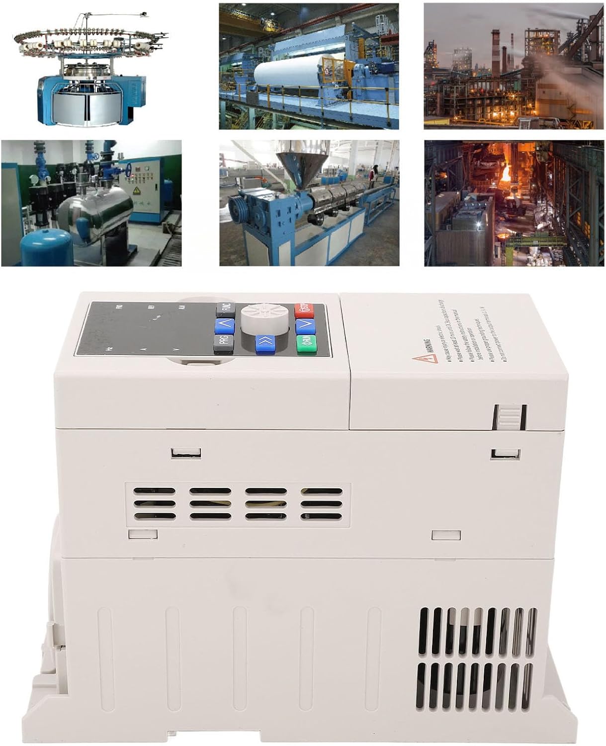 Walfront VFD unit with various industrial application images in the background