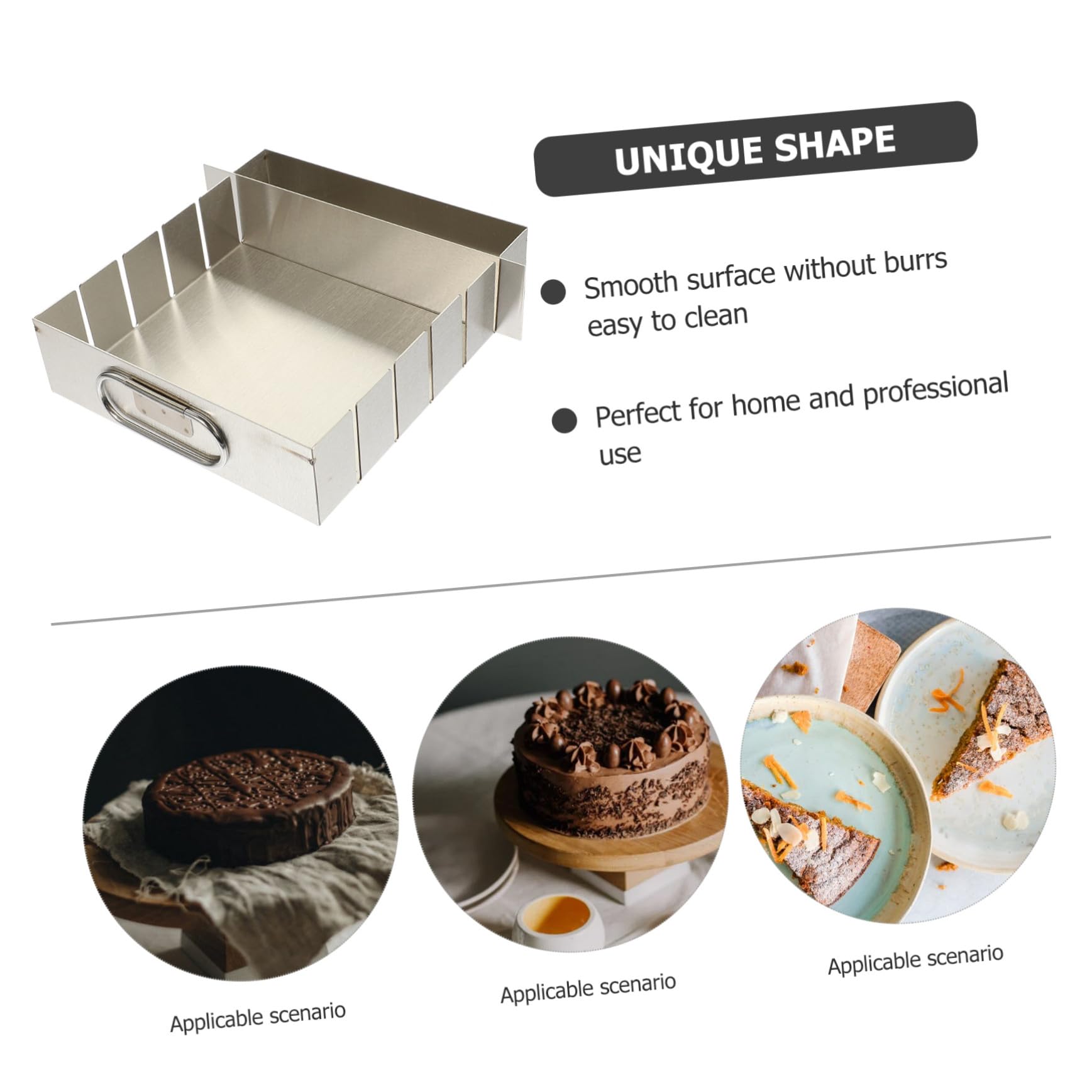 Toyvian Moule à Nougat en Acier Inoxydable pour Pâtisserie Professionnelle, Surface Lisse, Facile à Démouler, pour Confiserie et Fabrication de Gâteaux
