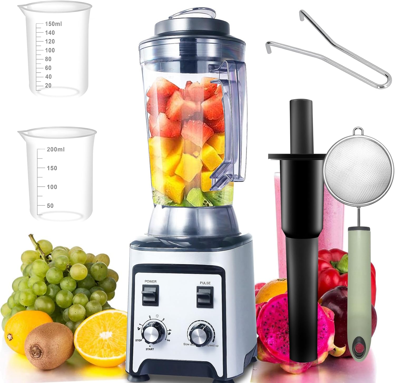 Iproods ミキサー ブレンダー 2.2L 大容量 氷も砕ける 多機能 一台多役