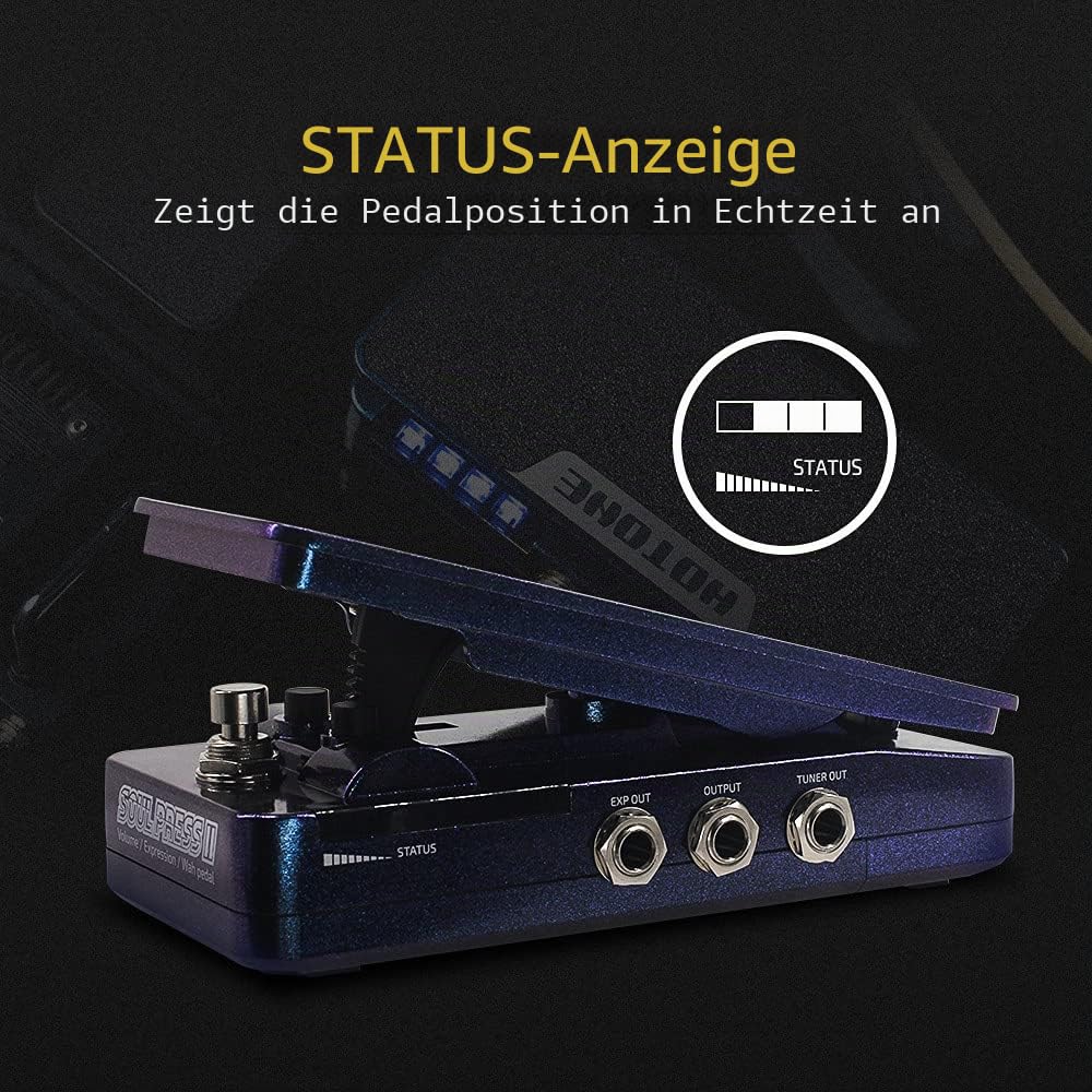 Hotone WAH AKTIV Volume Passive Expression 4 in 1 Gitarre Effektpedal schaltbar mit sichtbaren Gitarreneffektpedal Soul Press II