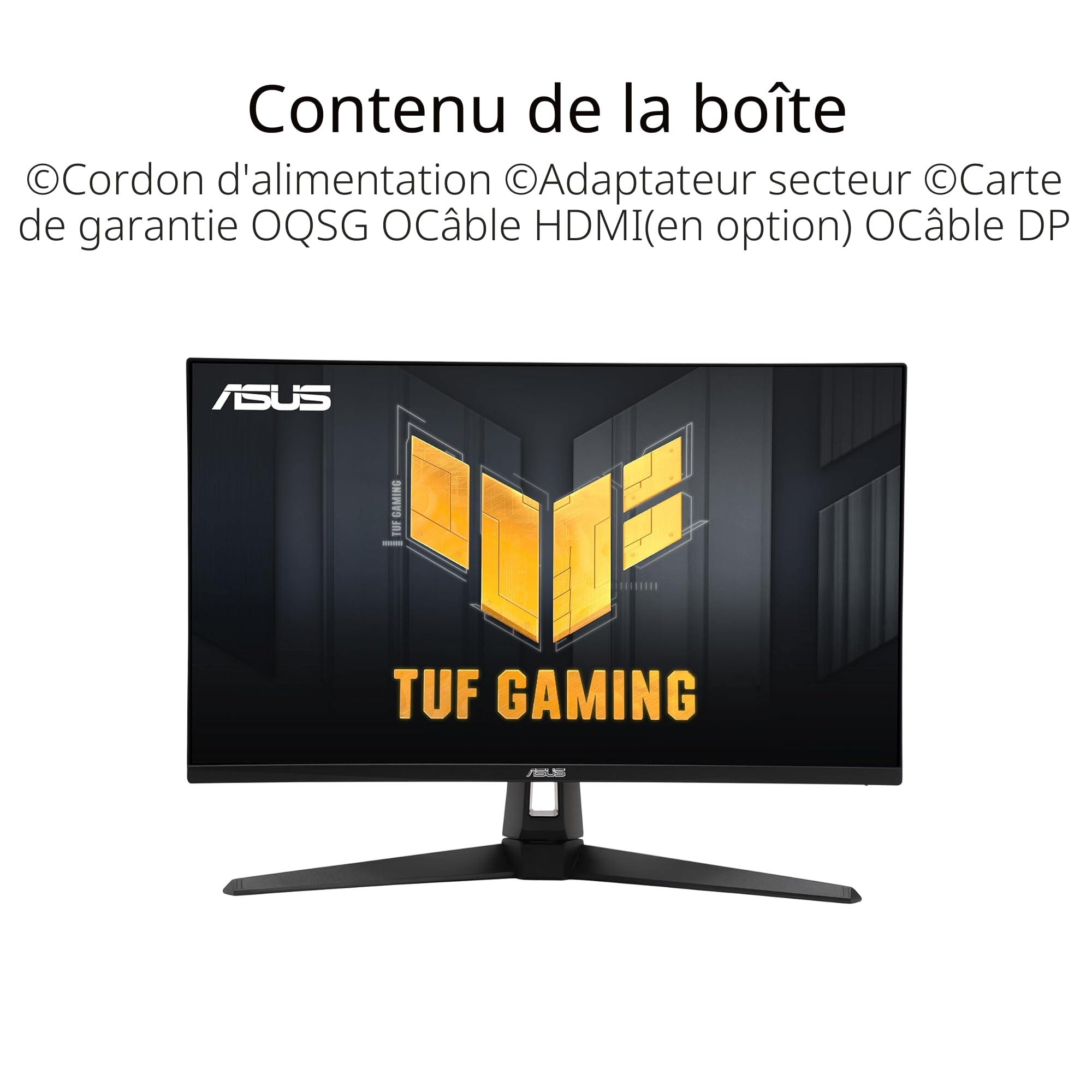 ASUS Moniteur 27" LED - VG27AQ3A Ecran PC 2.5K - 2560 x 1440 Pixels - 1 ms - Format 16/9 - Dalle Fast IPS - 180 Hz - HDR10 - FreeSync Premium/Compatible G-Sync - HDMI/DisplayPort - Noir