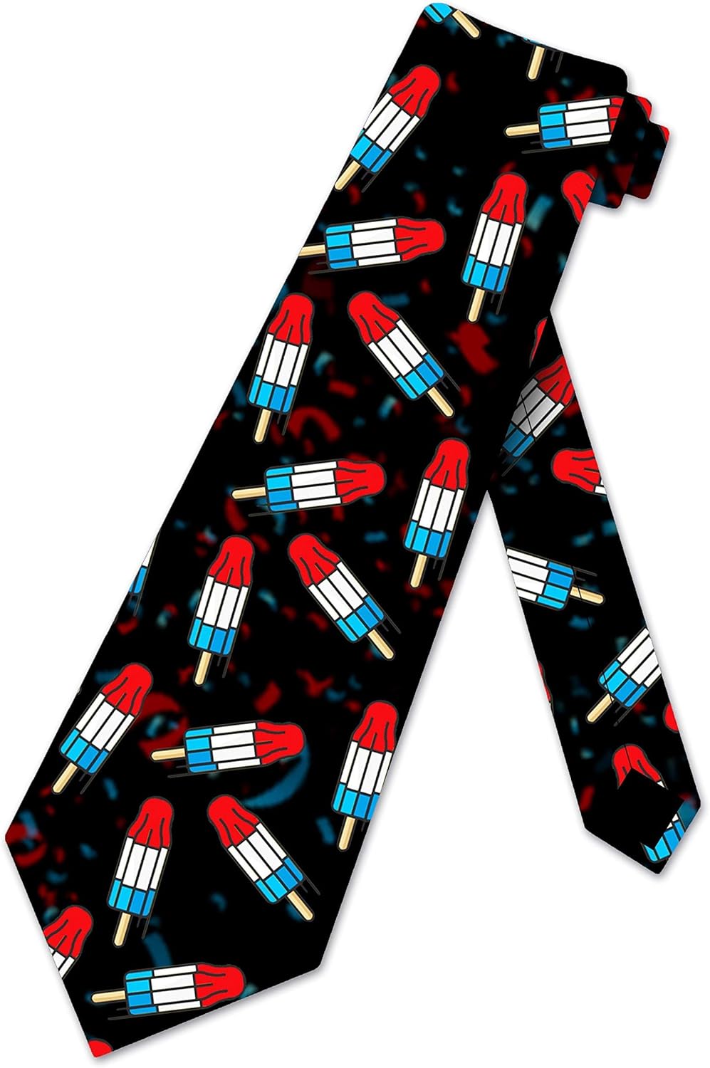 Three Rooker Rocket Pop Ties Mens Red White and Blue Popsicle Necktie