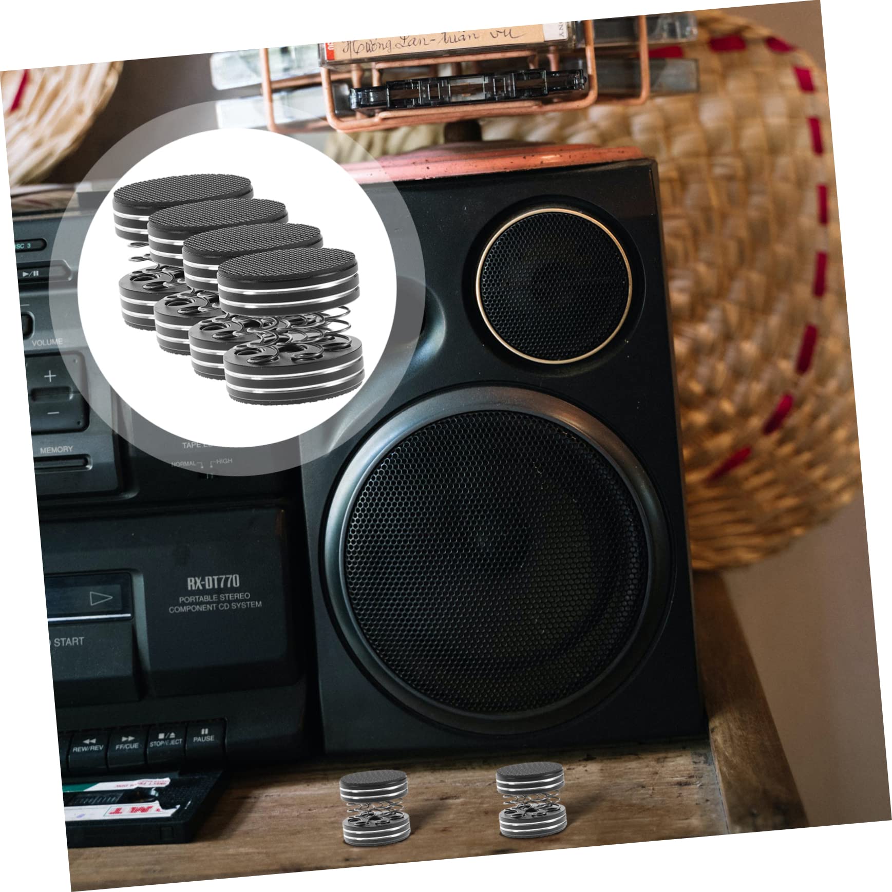 POPETPOP 4pezzi Piedini Isolanti Per Altoparlante in Lega Di Alluminio Cuscinetti Di Protezione Per Pavimento Per Altoparlante Smorzatori Di Vibrazioni Per Subwoofer e Giradischi