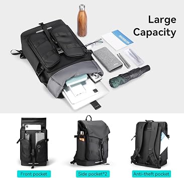 MARK RYDEN Business Backpack for Men, 17.3 Inch Laptop Backpack with High Tech Magnetic Snap, Waterproof Fashion Casual Backpack Ideal for Working, Daily Life