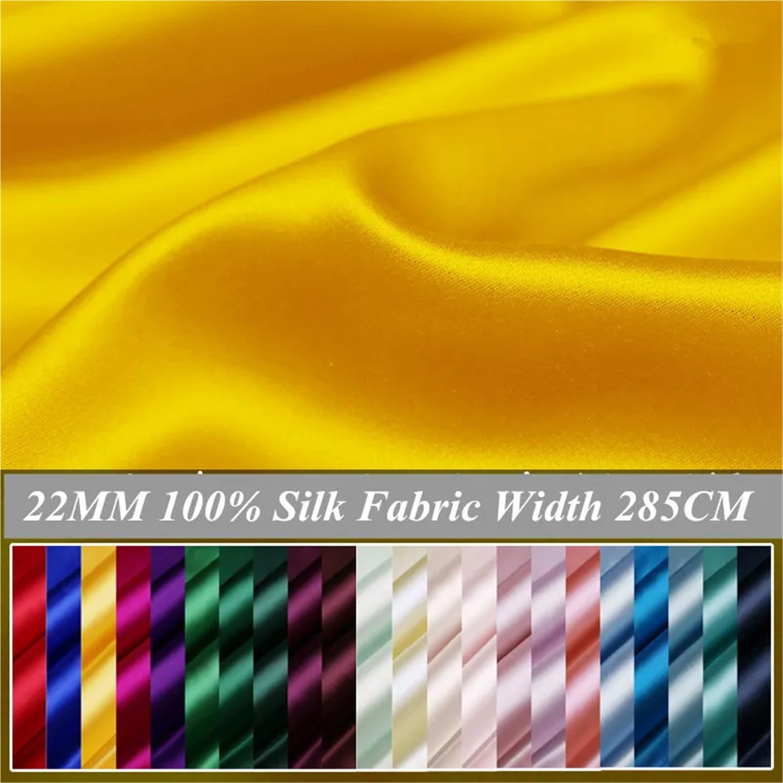 Polyester-Chiffon, Seidenstoff, Breite 280 cm, 22 Momme, 1–1,5 Meter(9-Apple Green,1M)