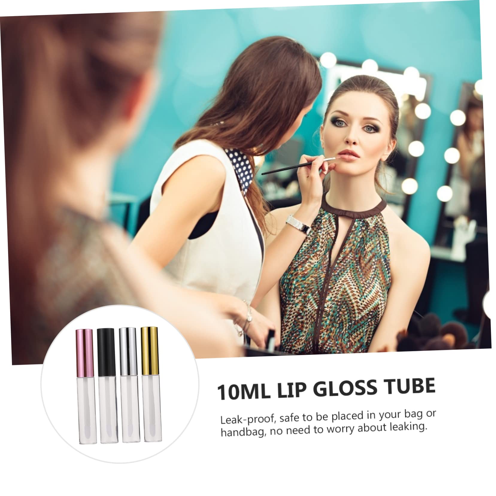 Tubetti per Gloss Labbra 10ml in Abs, Confezione da 40 Pezzi | Ricaricabili con Testina a Pennello, Formato Portatile, per Balsamo e Fai da Te Cosmetico