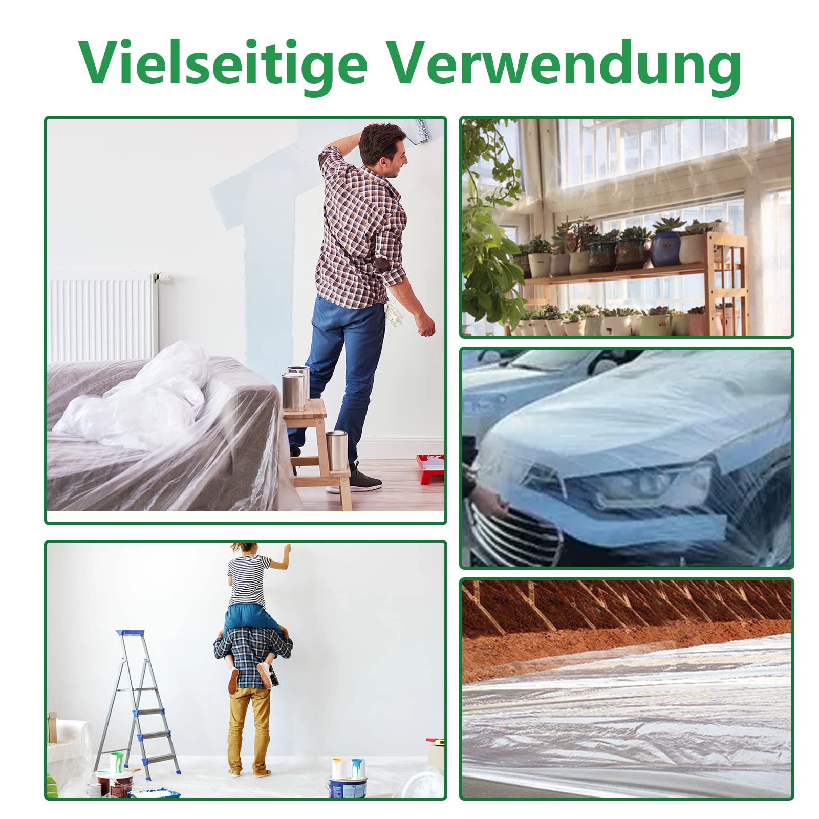 KIP - Film De Protection Avec Ruban Adhésif Beige 180cm X 33m