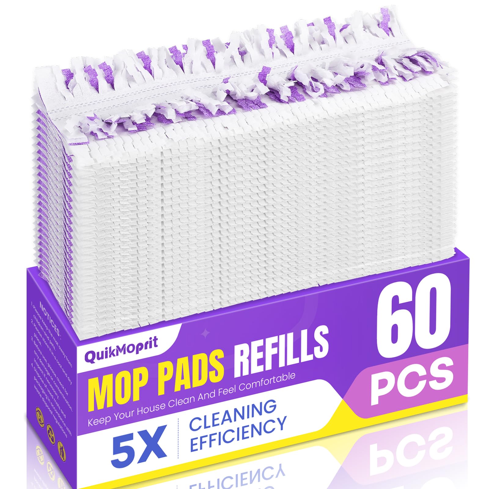 QuikMoprit 60 Pcs Power Mop Pads for Swiffer PowerMop