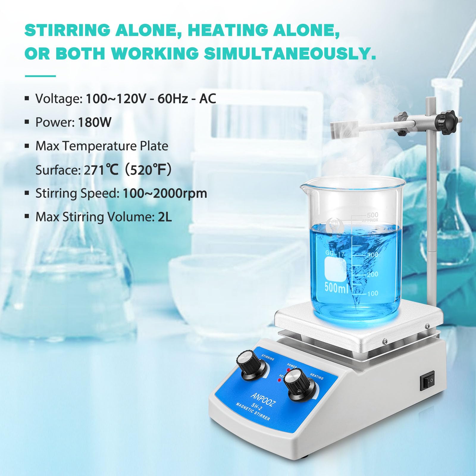 Magnetic Stirrer Hot Plate - Heat & Mix Simultaneously -4 Magnetic Stirrer Hot Plate - Heat & Mix Simultaneously -4