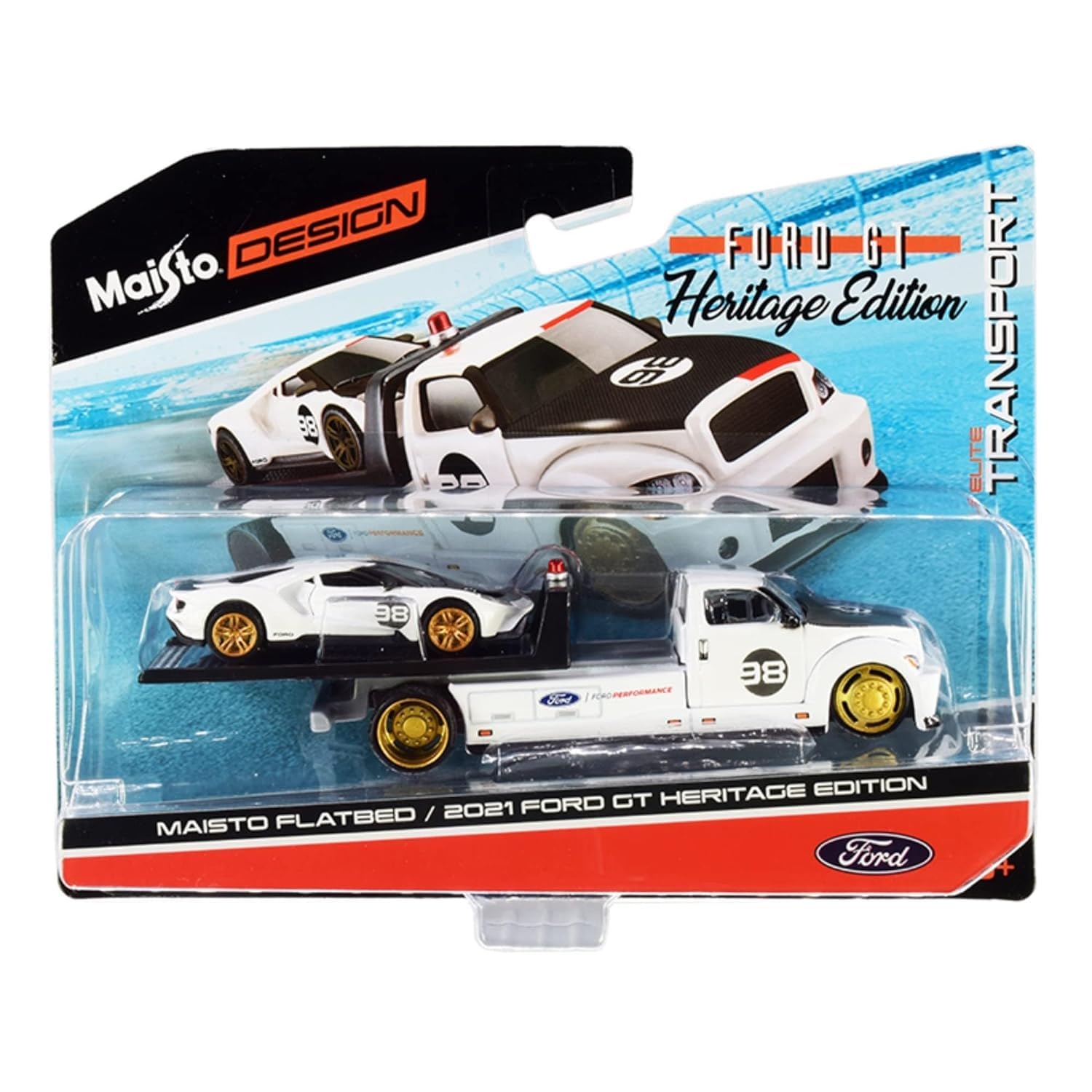 Amazon.com: 2021 Ford GT #98 Heritage Edition with Flatbed