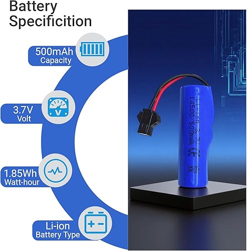 Miniatura 4 de Batería recargable de iones de litio de 3.7 V 500 mAh, enchufe SM-2P para auto de acrobacias RC de doble cara, pequeño bote a control remoto,