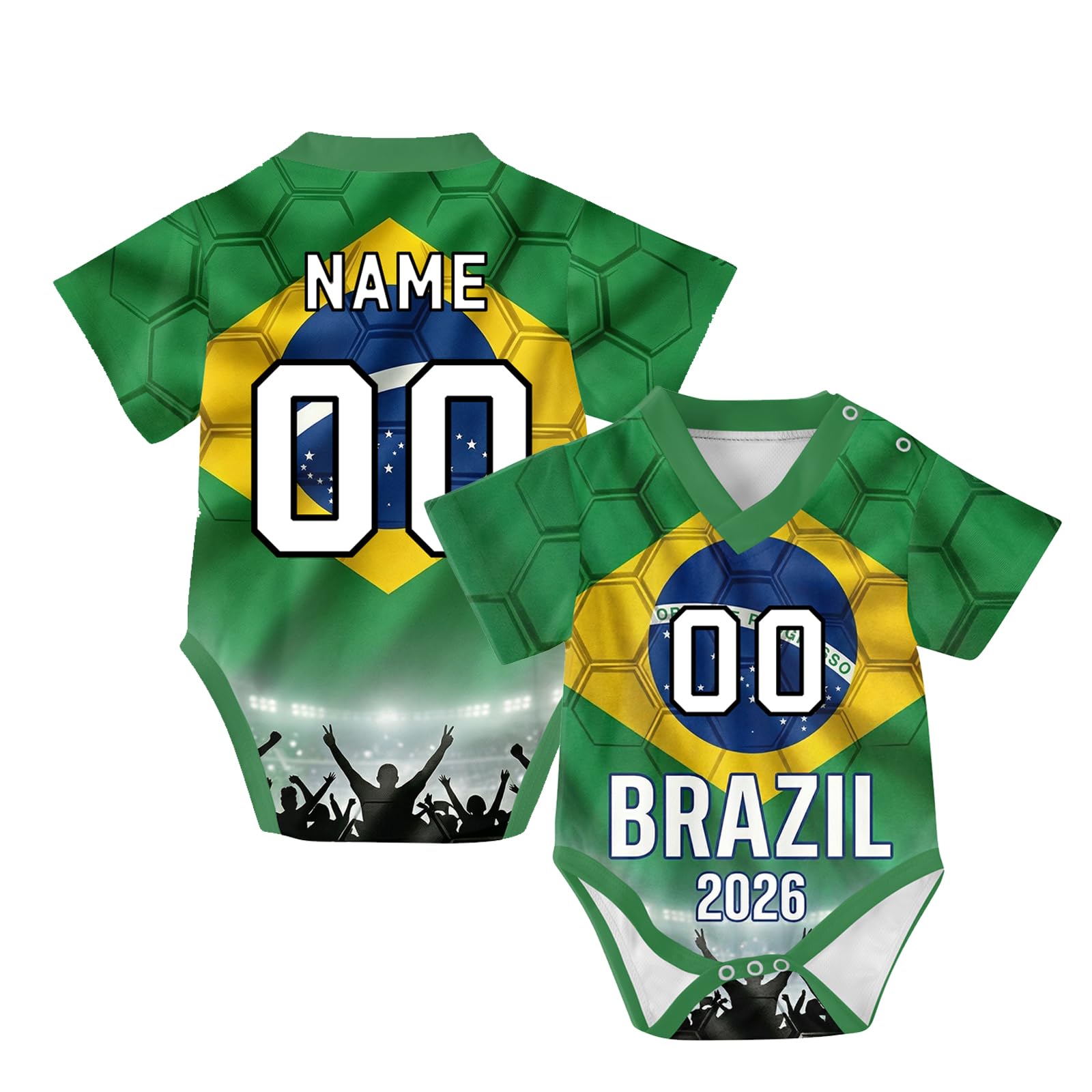 Custom Soccer Jersey for Baby,One-Piece Personalized Jersey with Name/Number,2026 Wolrd Cup National Flag Jersey Birth Gift for Newborn (Style 17)