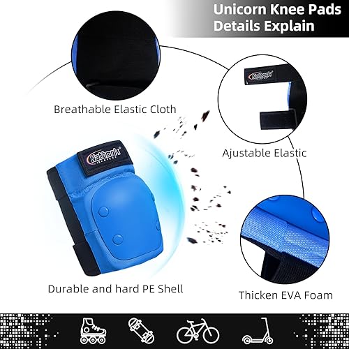 Miniatura 26 de Nattork Rodilleras para niños y jóvenes, rodilleras y coderas con muñequeras 6 en 1, juego de equipo de protección para monopatín, patines en línea