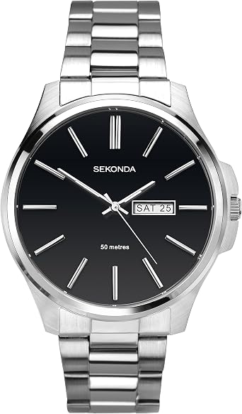 Sekonda Jones Mens Analogue Watch 41mm dial Silver Stainless Steel