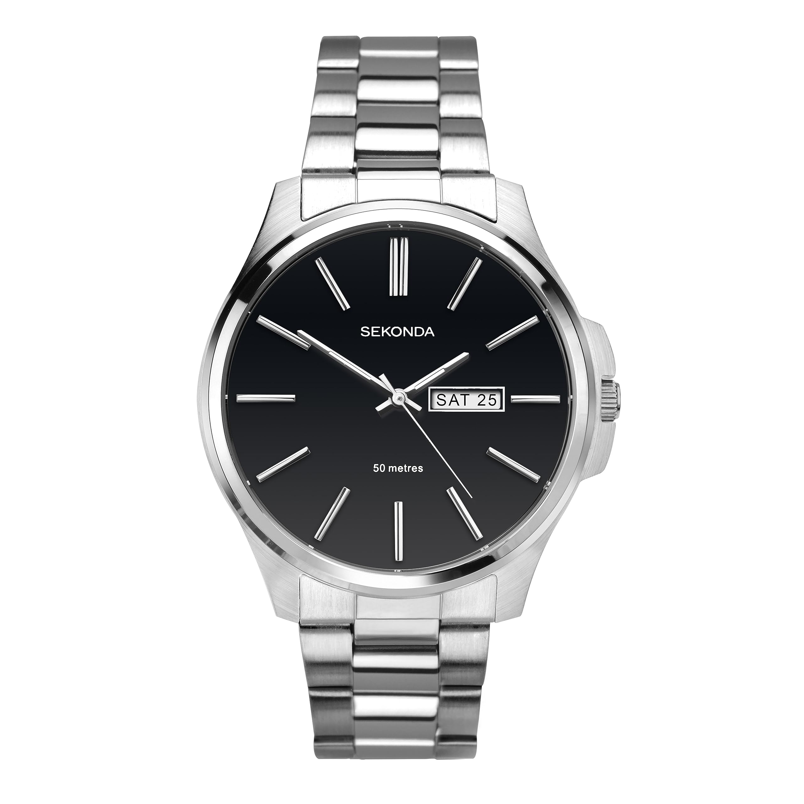 Sekonda Jones Classic Men's 40mm Quartz Watch with Analogue Day/Date Display, and Stainless Steel Strap