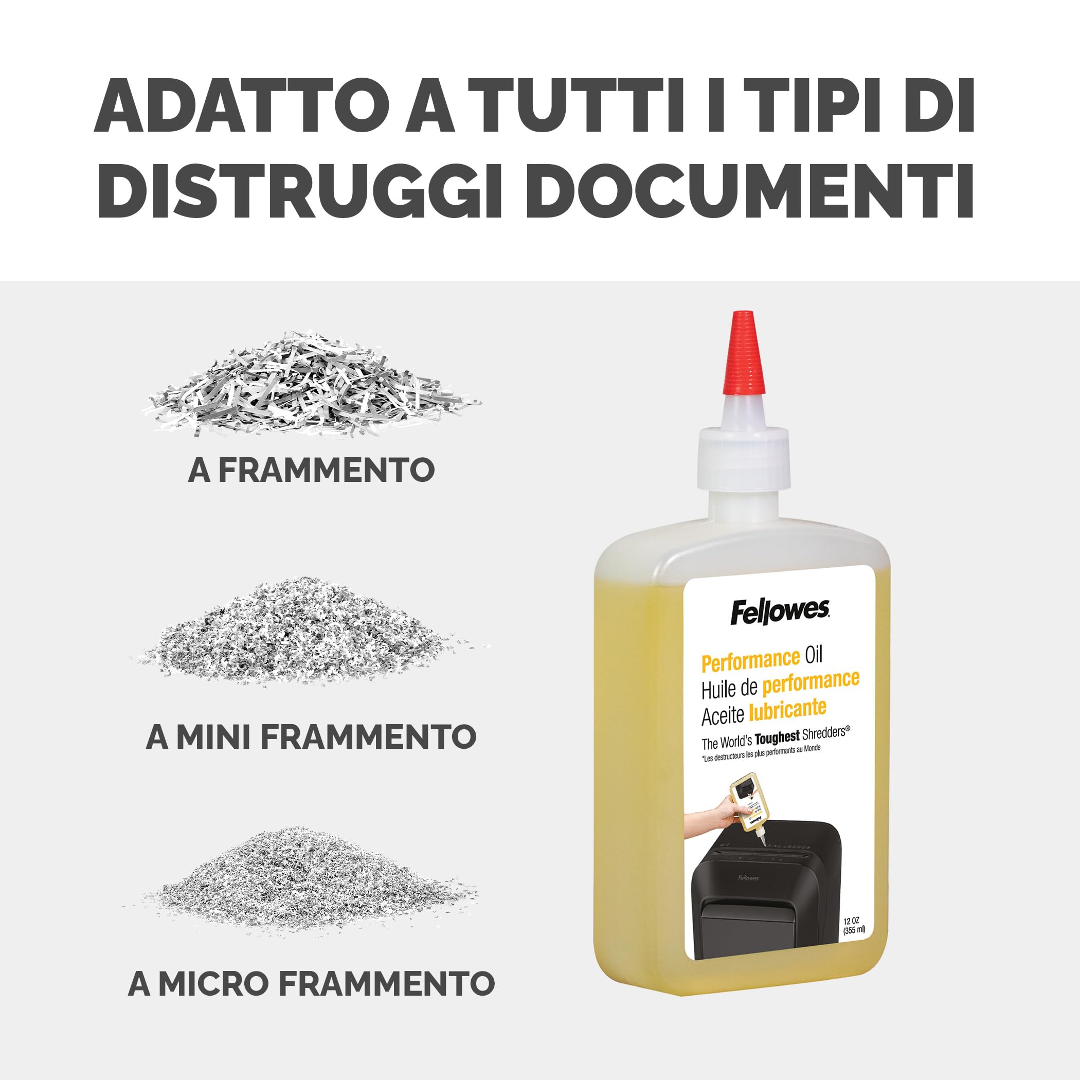 Olio Lubrificante Fellowes Per Tritacarte - 355ml, Base Vegetale, Sicuro E Efficace - Foto 6
