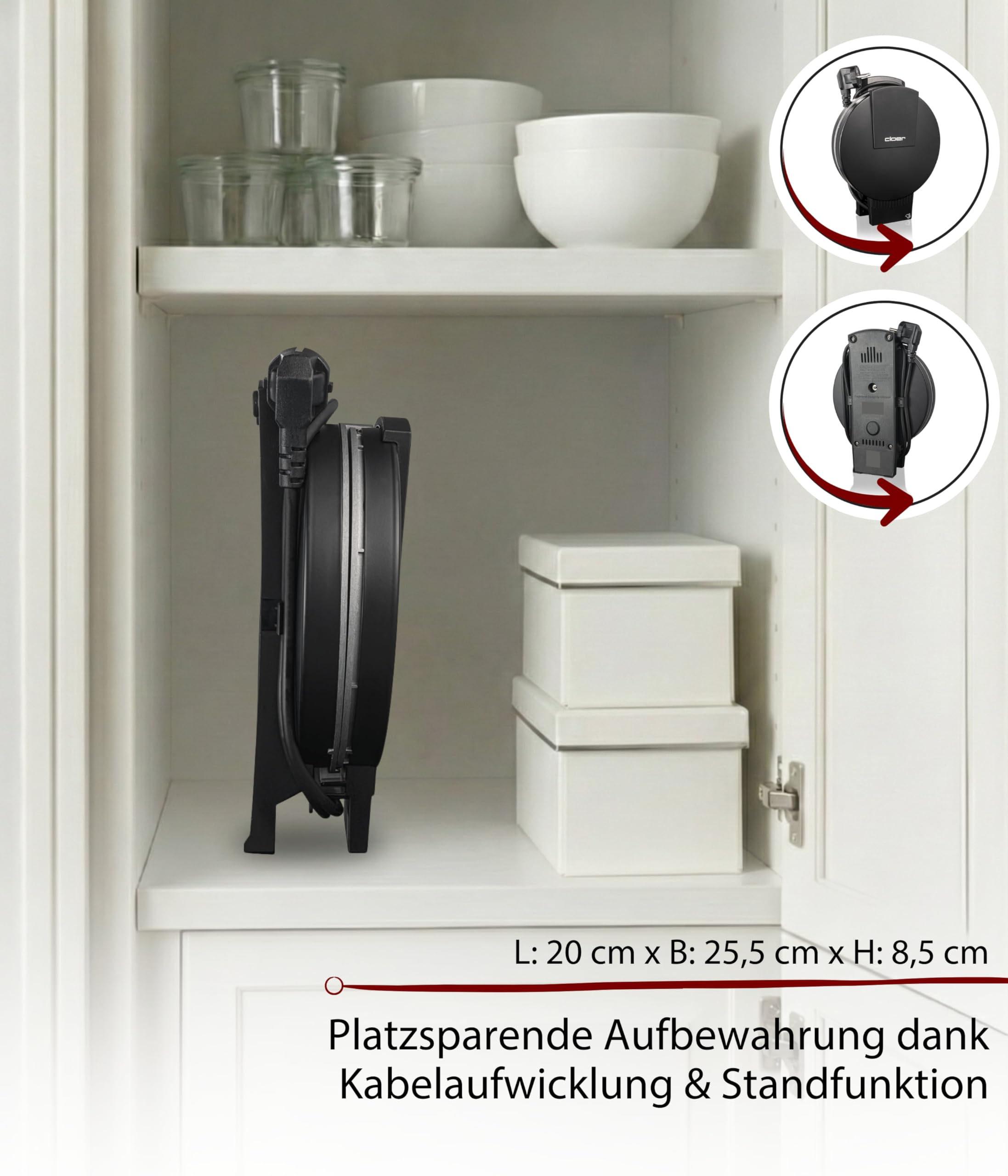 Cloer 180 Waffeleisen für eine Herzwaffel mit 16 cm Durchmesser – Bild 5