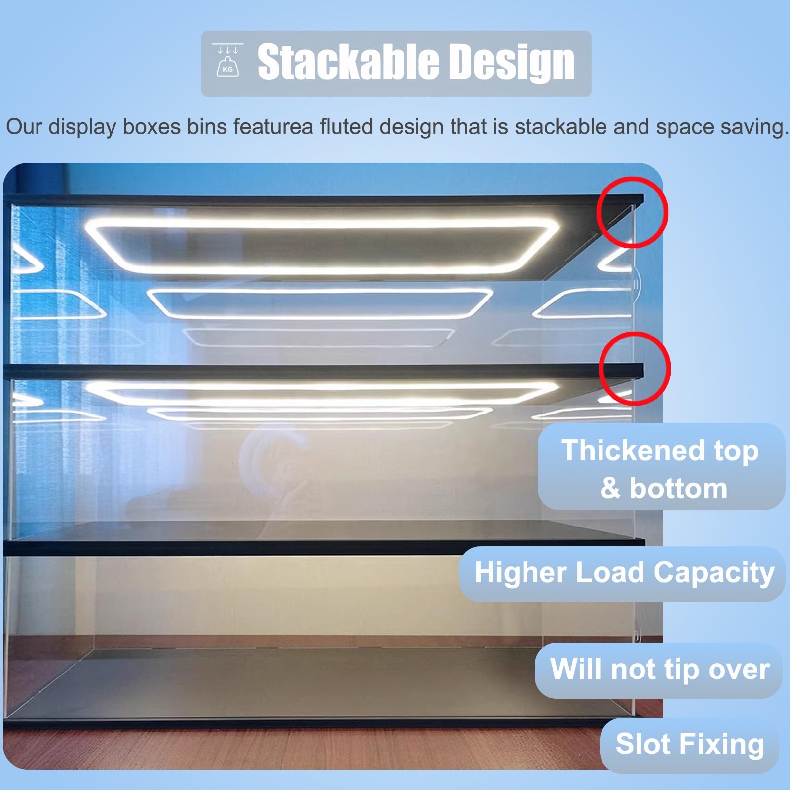 acryl vitrinekast Acryl Vitrine met LED-licht, Heldere Acryl