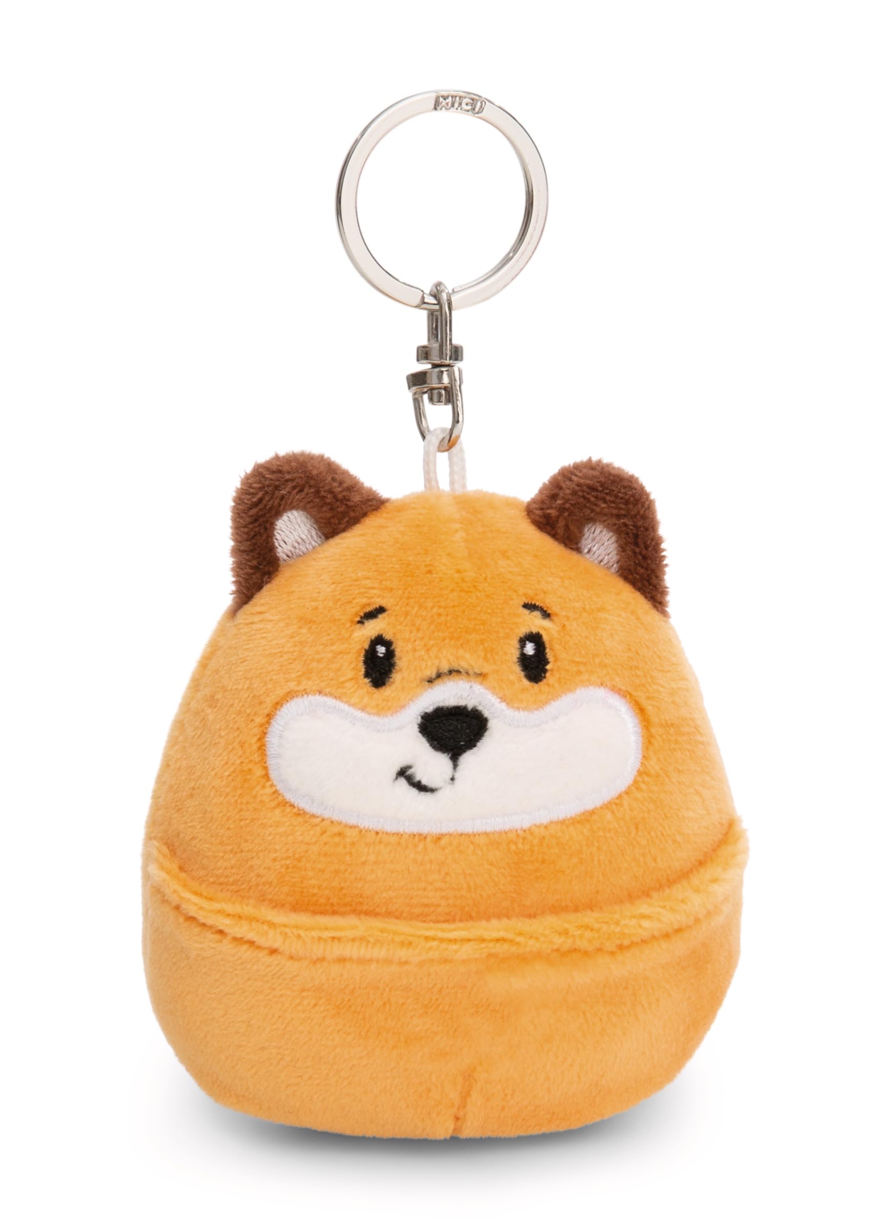 NICI Keyholder Chill fox 8cm - orange - Plush companion for backpack or bag, cuddle charm with metal ring for keychain & key holder | 61752