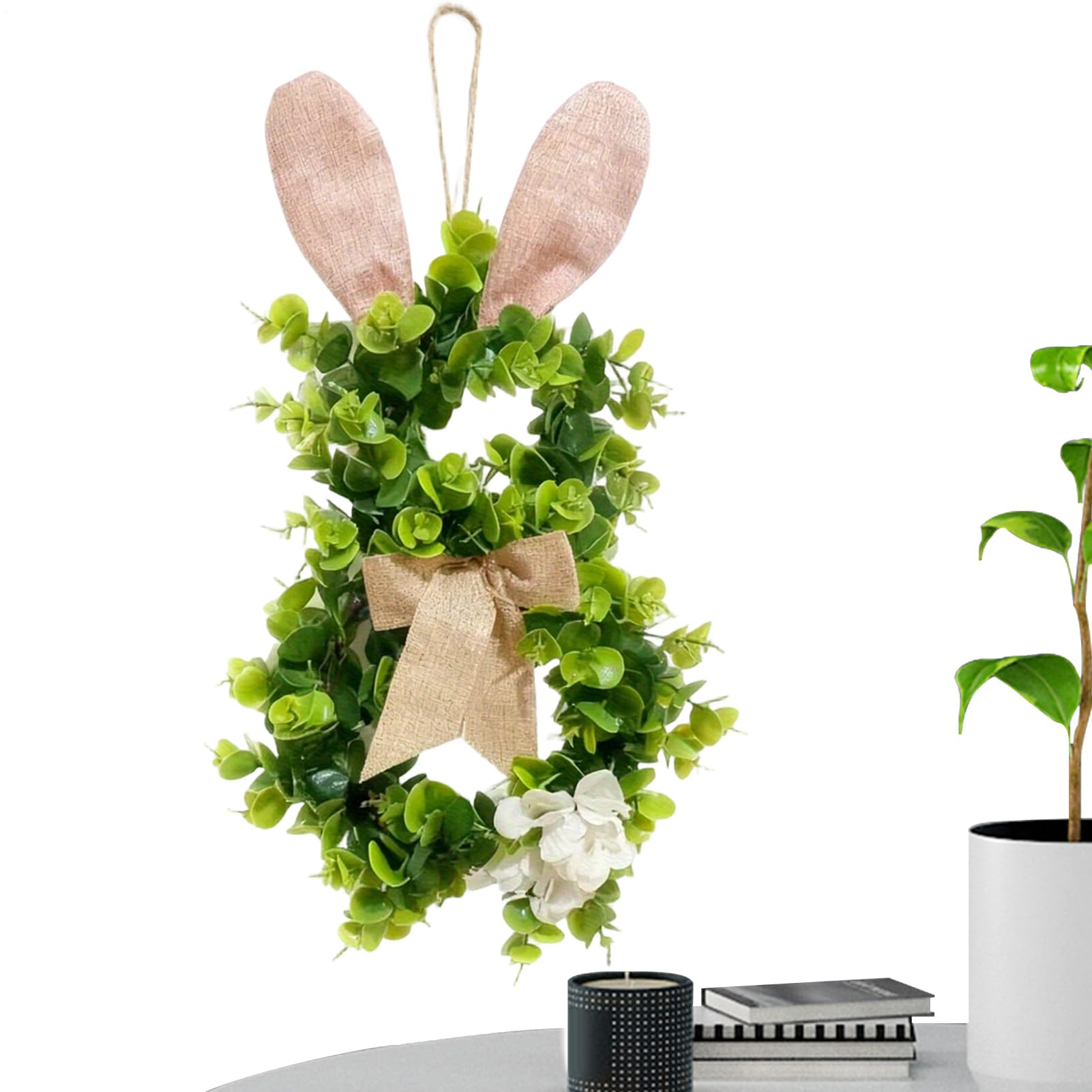 Couronne de lapin en herbe artificielle pour décoration de Pâques et de ferme