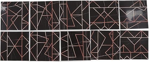 10 Sheets 3D Tile Stickers, Modern Tile Stickers, Waterproof, Oil Proof, Self Adhesive Backed, Decorative PVC Stickers (0.26mm Thickness)
