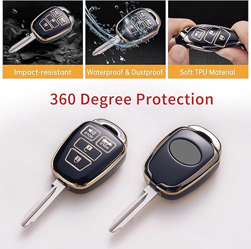 Miniatura 4 de Gematay Funda para llavero Toyota con cordón, funda protectora para llave de automóvil Corolla 2014 2015 2016 2017 2018 2019 Camry 2014-2017 Tacoma