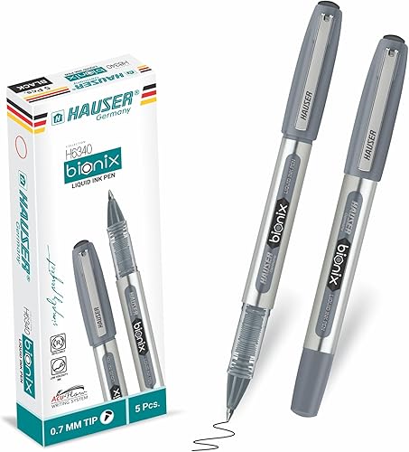 BIONIX Bolígrafos de tinta líquida de 0.028 in, color negro, paquete de 5 – flujo de tinta suave y consistente para escribir sin esfuerzo. Perfecto disponible en Yaxa Colombia