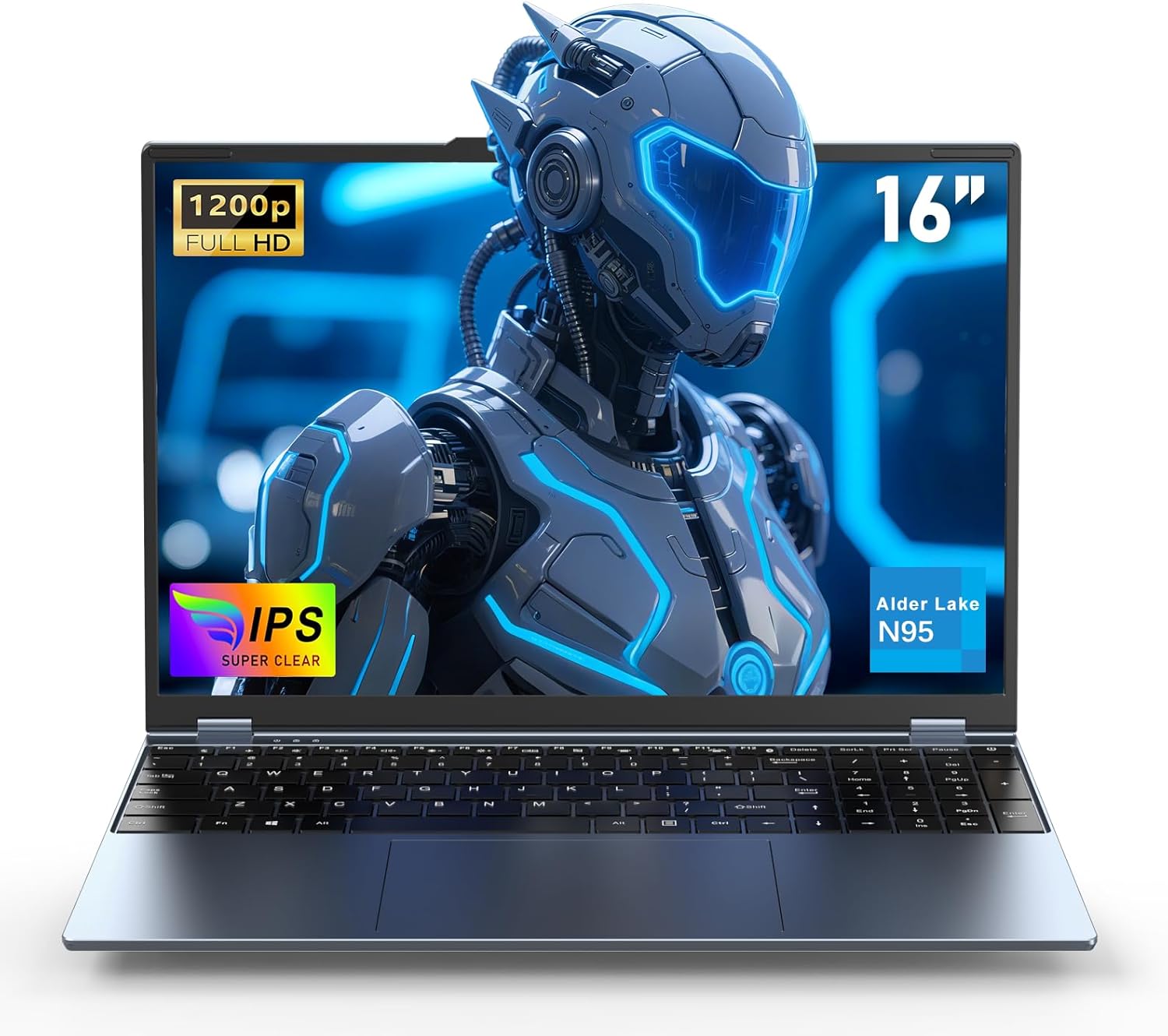 Product image of 16 pollici gaming laptop, grafica discreta GeForce MX350, notebook processore N95 (fino a 3,4 Ghz), 16GB RAM 1TB SSD, FHD 1920x1080, tastiera retroilluminata per portatile,Tipo C